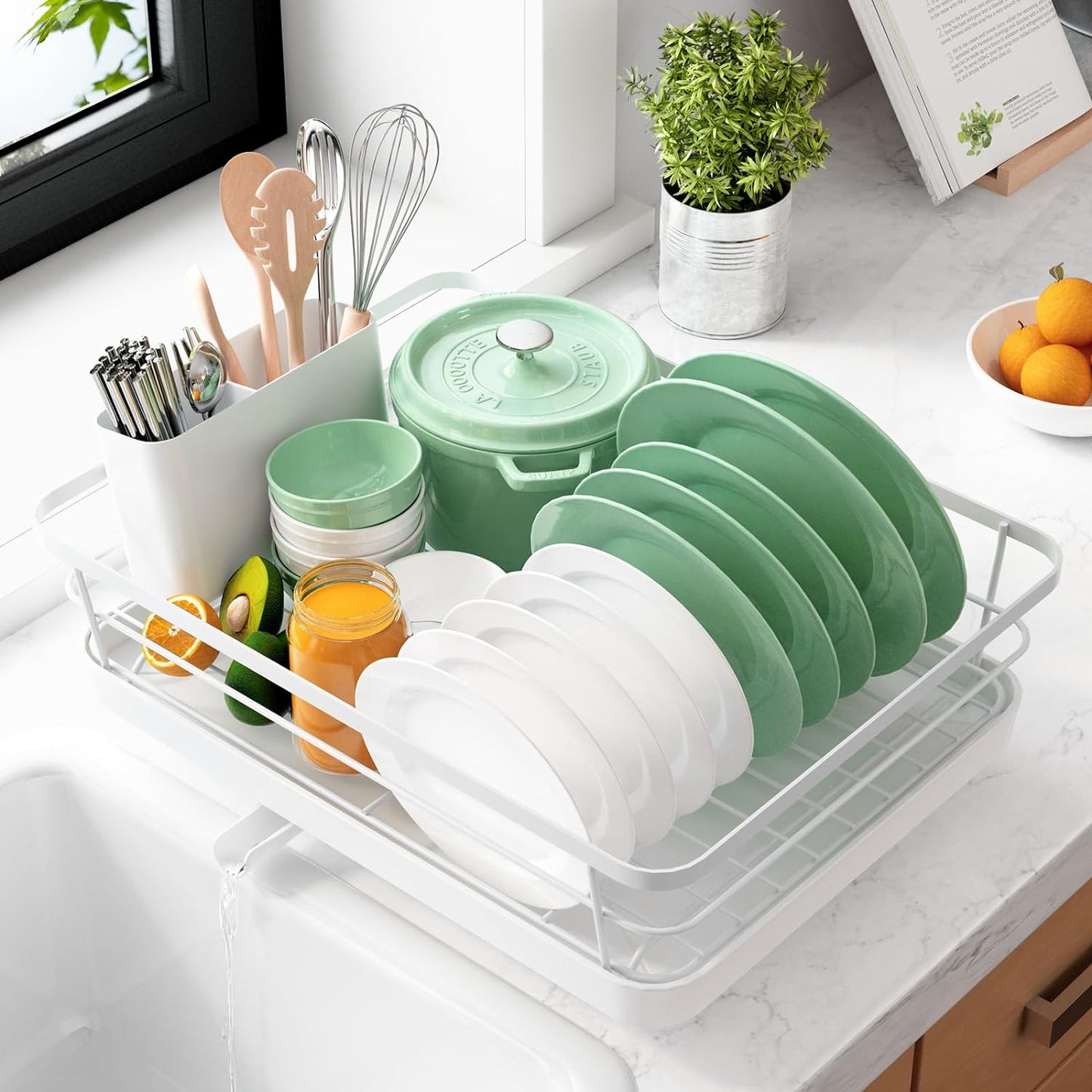 Dish Drying Rack- Space-Saving Dish Rack, Dish Racks for Kitchen Counter