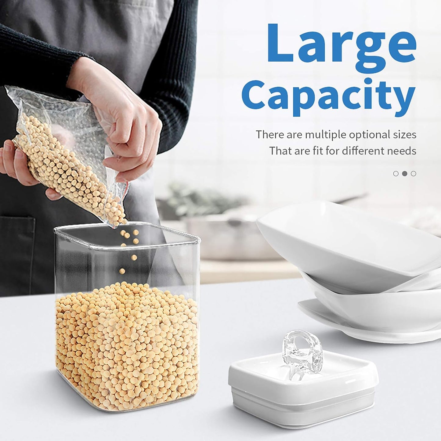 Kitsure Airtight Food Storage Container Set - 8 PC Set - Pantry Organization and Storage, Kitchen Canisters with Lids, for household or kitchen use