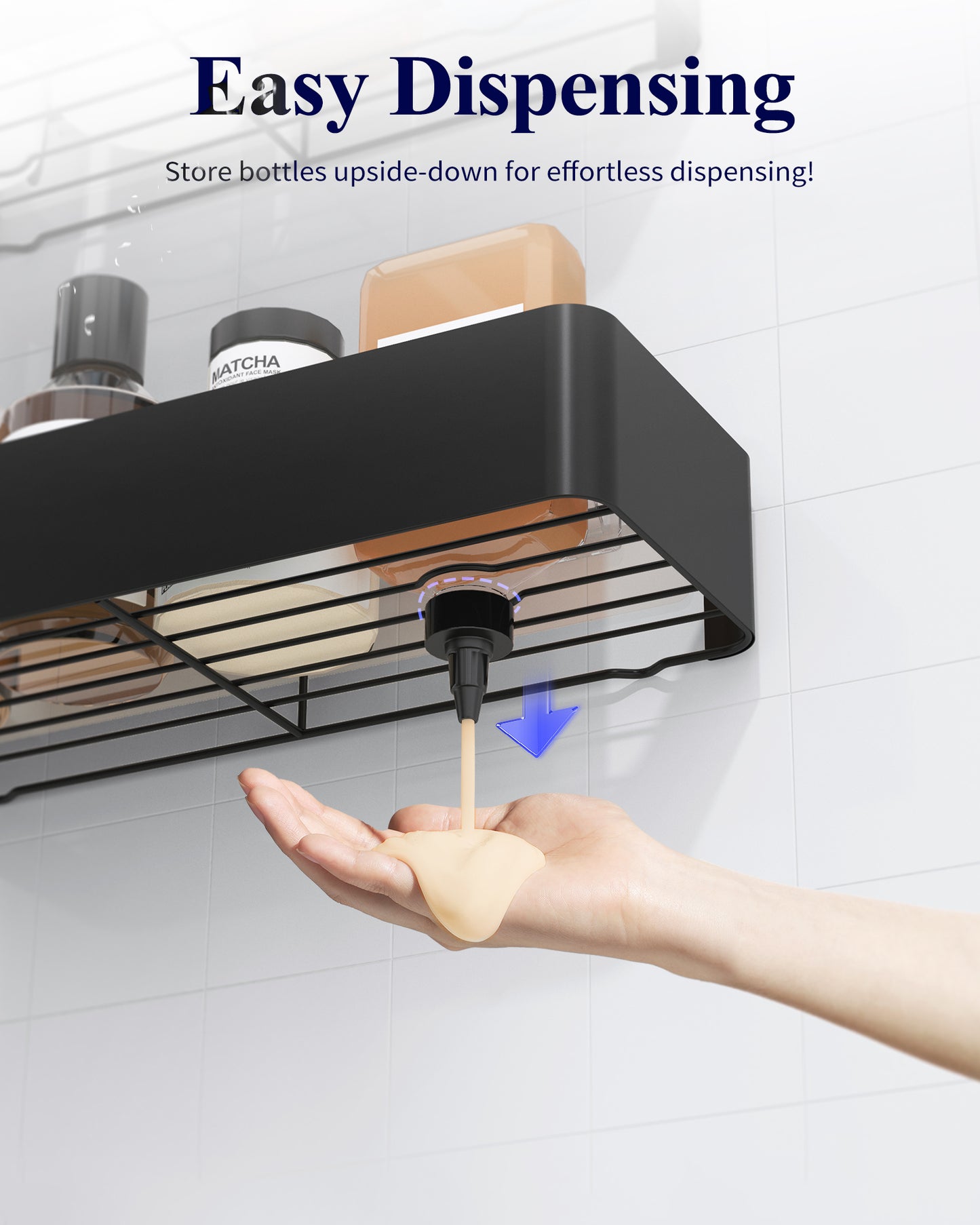 2 Pack Rustproof Shower Organizer, Drill-Free & Quick-Dry Shower Shelf