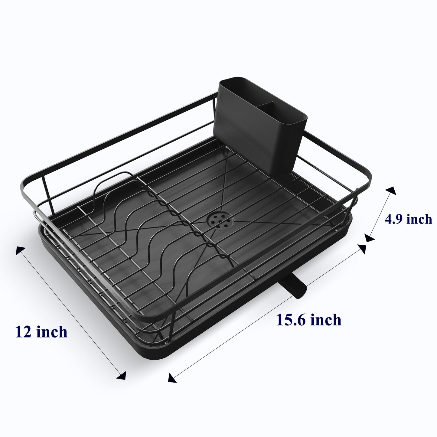 Kitsure Dish Drying Rack - Small Dish Racks for Kitchen Counter, Easy-to-Install Dish Rack with Adjustable Water Outlet, Stainless Steel Dish Drainers for Kitchen Counter, Drying Rack for Kitchen （4004）