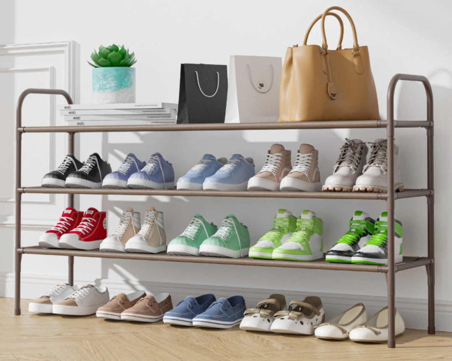 Shoe Rack for Closet, Shoe Rack for Front Door Entrance, Sturdy Shoe Shelf