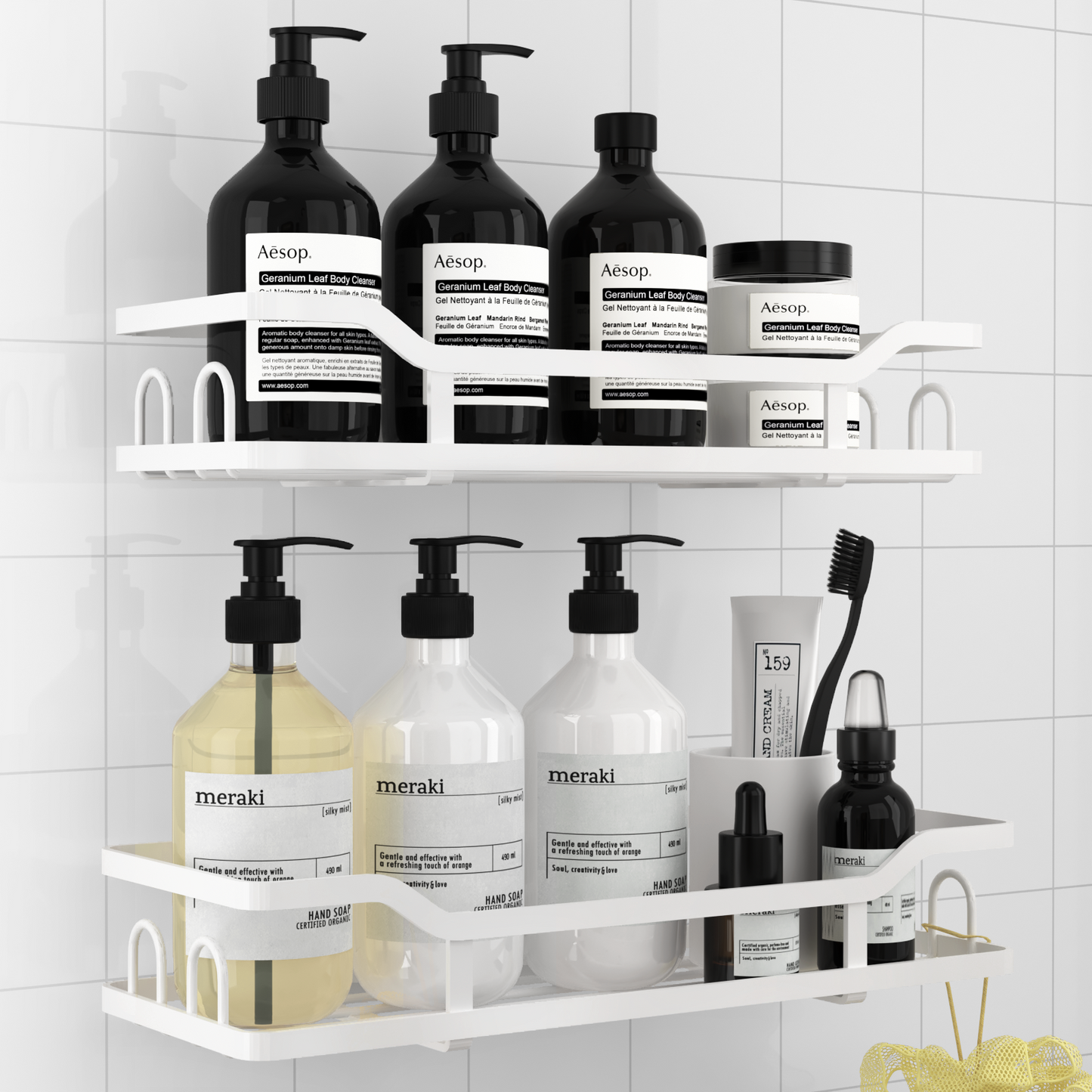 Kitsure Shower Caddy - 2 Pack, No Drilling Shower Organizer