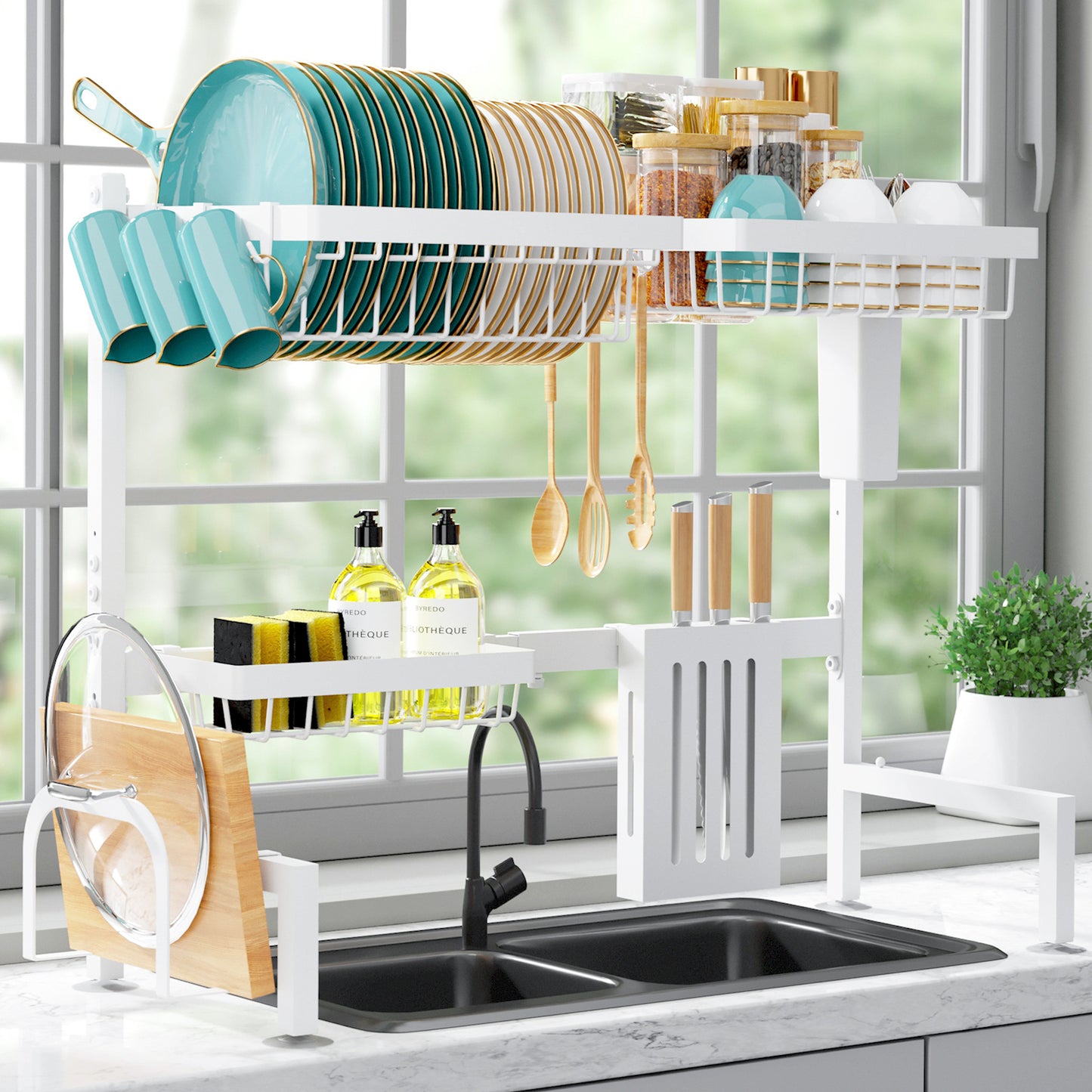 Dish Drying Rack - Large Over The Sink Dish Drainer Drying Rack