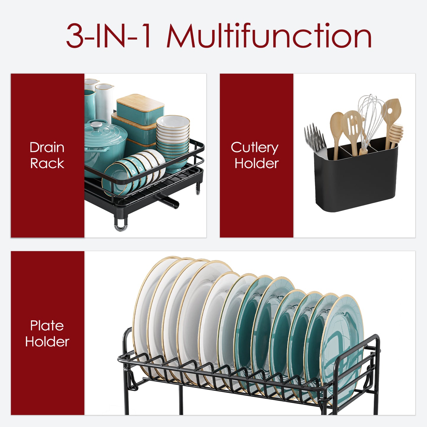 Dish Drying Rack - X-Large Stainless Steel Dish Rack for Kitchen Counter
