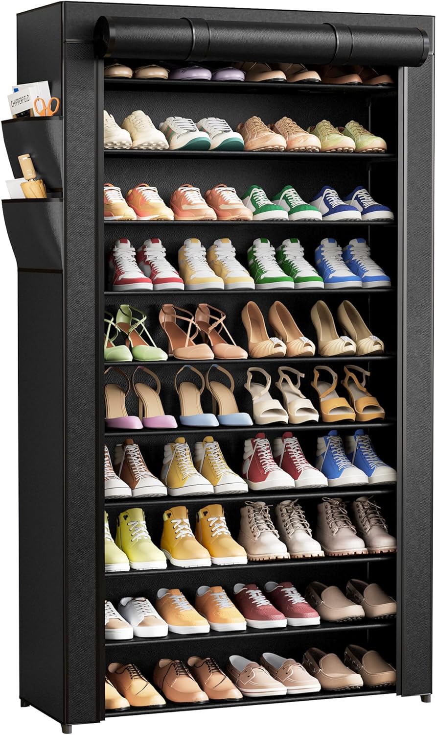 Kitsure 3-Tier Metal Shoe Rack, Stackable for Closet, Entryway, Living