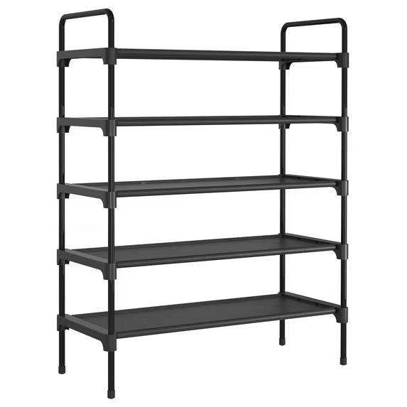Kitsure 3-Tier Shoe Rack for Closet, Sturdy Shoe Organizer, 27.6" x 11.8" x 22.6", Black