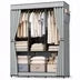 Kitsure Closet Organizers and Storage, Clothes Rack for Hanging Clothes with Removable Cover, Shelves & Side Pockets, Freestanding Clothes Organizer, 51.2" W x 17.7" D x 65.0" H, Gray
