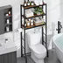 Kitsure 3-Tier Over the Toilet Storage Rack with Paper Holder and Hooks, 25 x 11.8 x 61 in, Brown