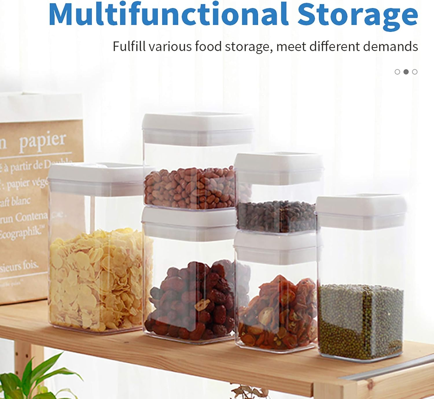 Kitsure Airtight Food Storage Container Set - 8 PC Set - Pantry Organization and Storage, Kitchen Canisters with Lids, for household or kitchen use