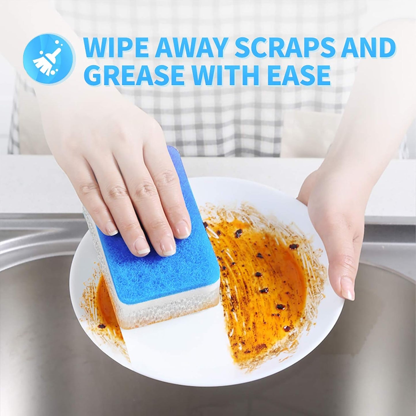 Kitsure Sponges Kitchen, 24Count, Sponges for Dishes Cleaning, Sponges for household purposes