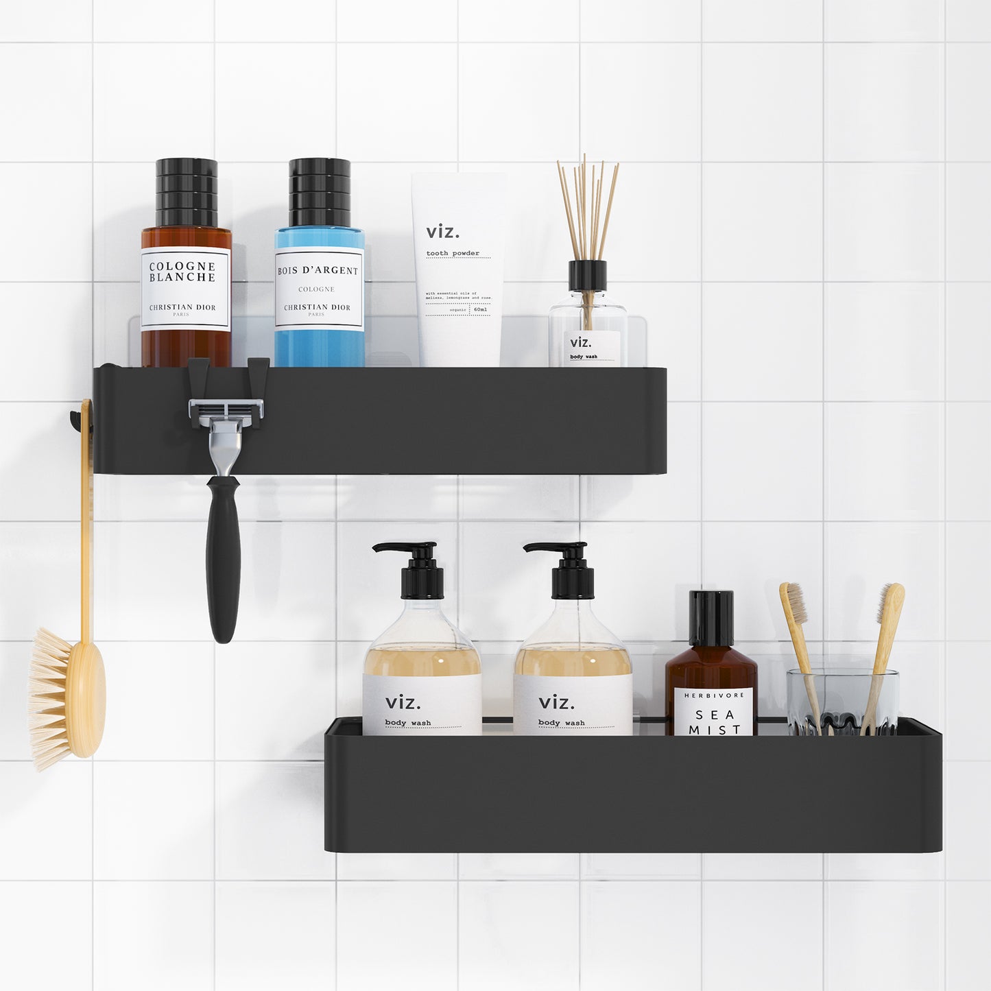 YIGII Shower Organizer Black KS016H - Tools for Kitchen & Bathroom