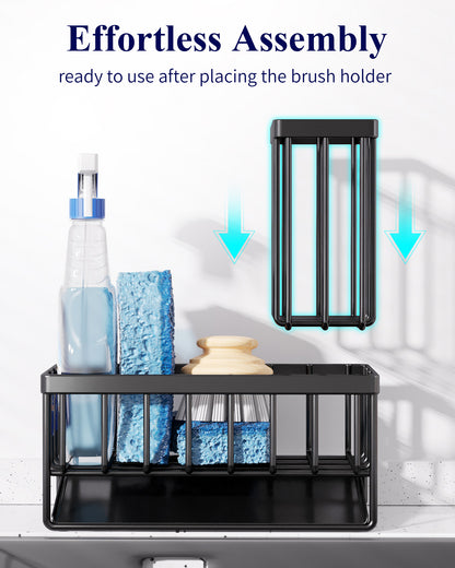 Kitsure Sponge Holder for Kitchen Sink - Stainless Steel Sink Caddy