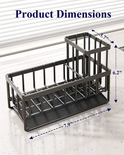 Kitsure Sponge Holder for Kitchen Sink - Stainless Steel Sink Caddy