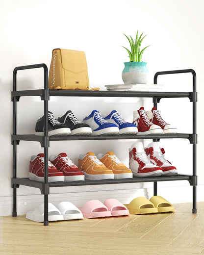 Kitsure Shoe Rack for Closet, Sturdy and Long-Lasting Shoe Shelf, Shoe Rack for Entryway, Personalized DIY Shoe Organizer, Shoe Rack Organizer for Space-Saving, 27.6" x 11.8" x 22.6", Black