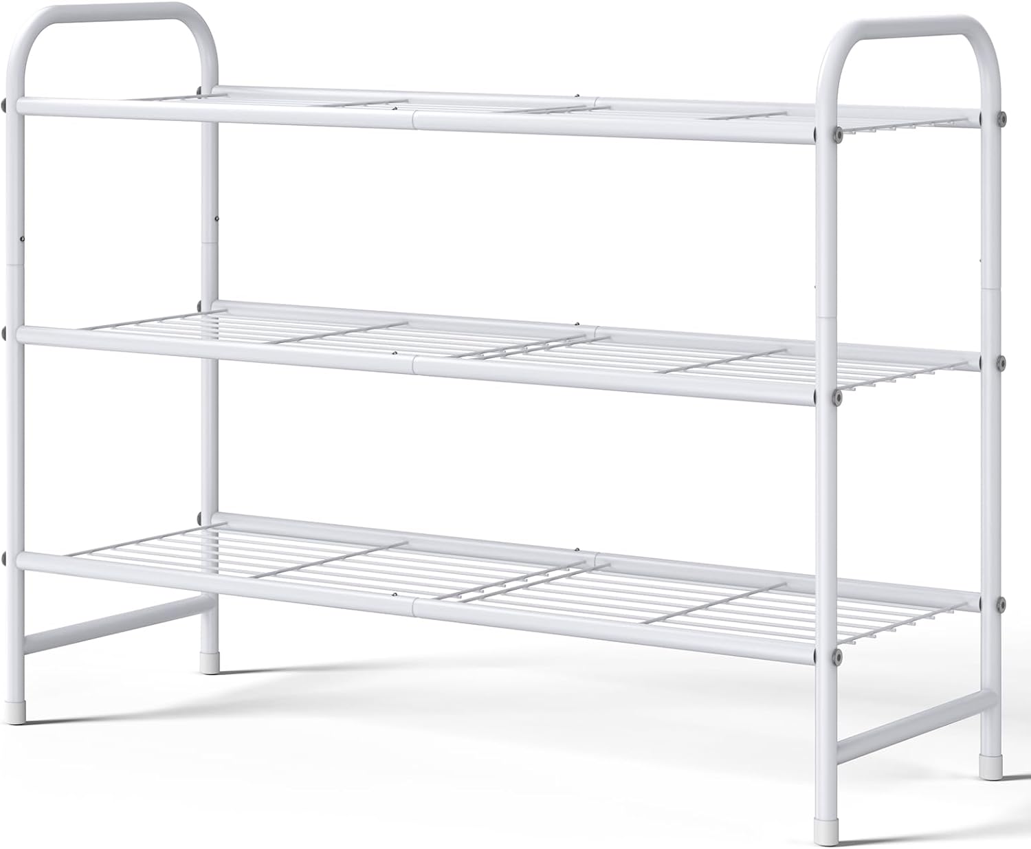 Kitsure 3-Tier Metal Shoe Rack, Stackable for Closet, Entryway, Living