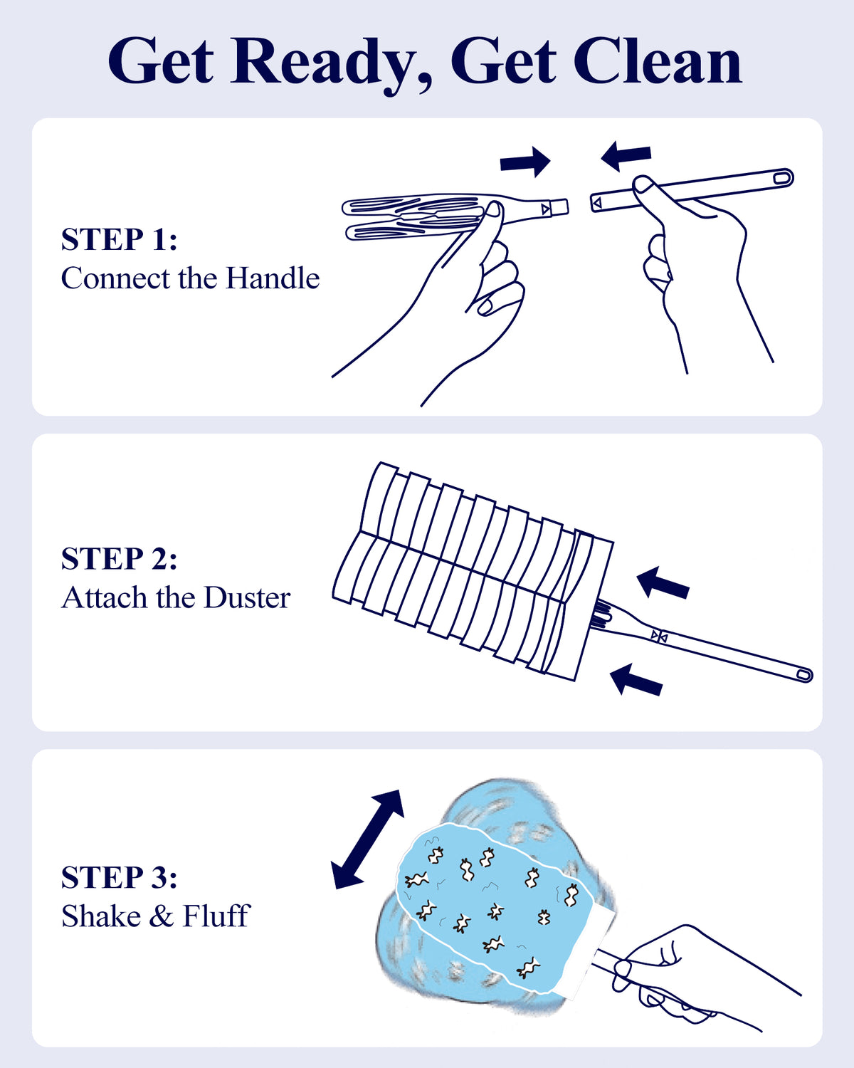 Kitsure Duster Refills for Swiffer Duster, 25 Counts, 1 Handle, 4.9 x 2.6"-360° Coverage, Heavy Duty, Disposable, 4X Microfibers, Static Attraction, for Cleaning Furniture, Keyboards & Car Vents