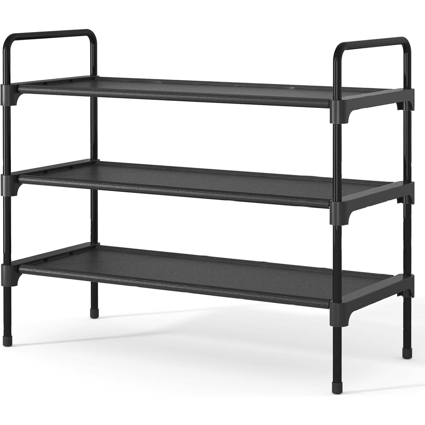 Kitsure Shoe Rack for Closet, Sturdy Shoe Storage for Entryway, Space-Saving Shoe Rack Small and Shoe Shelf, 27.6" Wide, Black