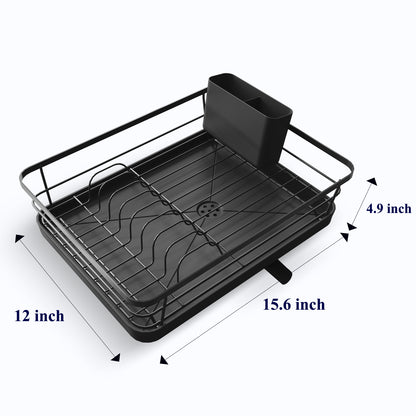 Kitsure Dish Drying Rack - Small Dish Racks for Kitchen Counter, Easy-to-Install Dish Rack with Adjustable Water Outlet, Stainless Steel Dish Drainers for Kitchen Counter, Drying Rack for Kitchen （4004）