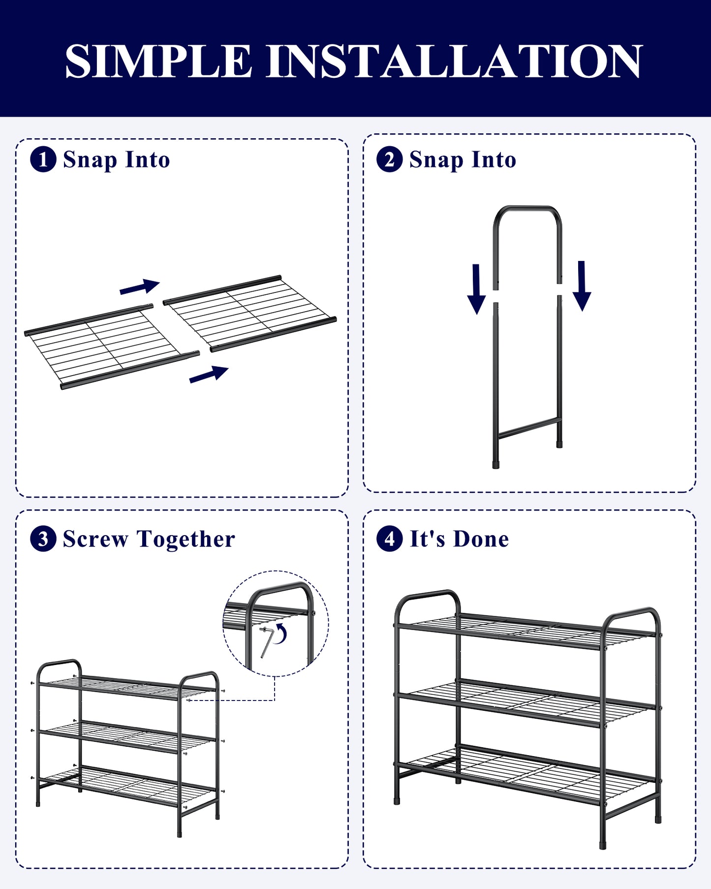 Stainless Steel Shoe Organizer, Sturdy Shoe Rack