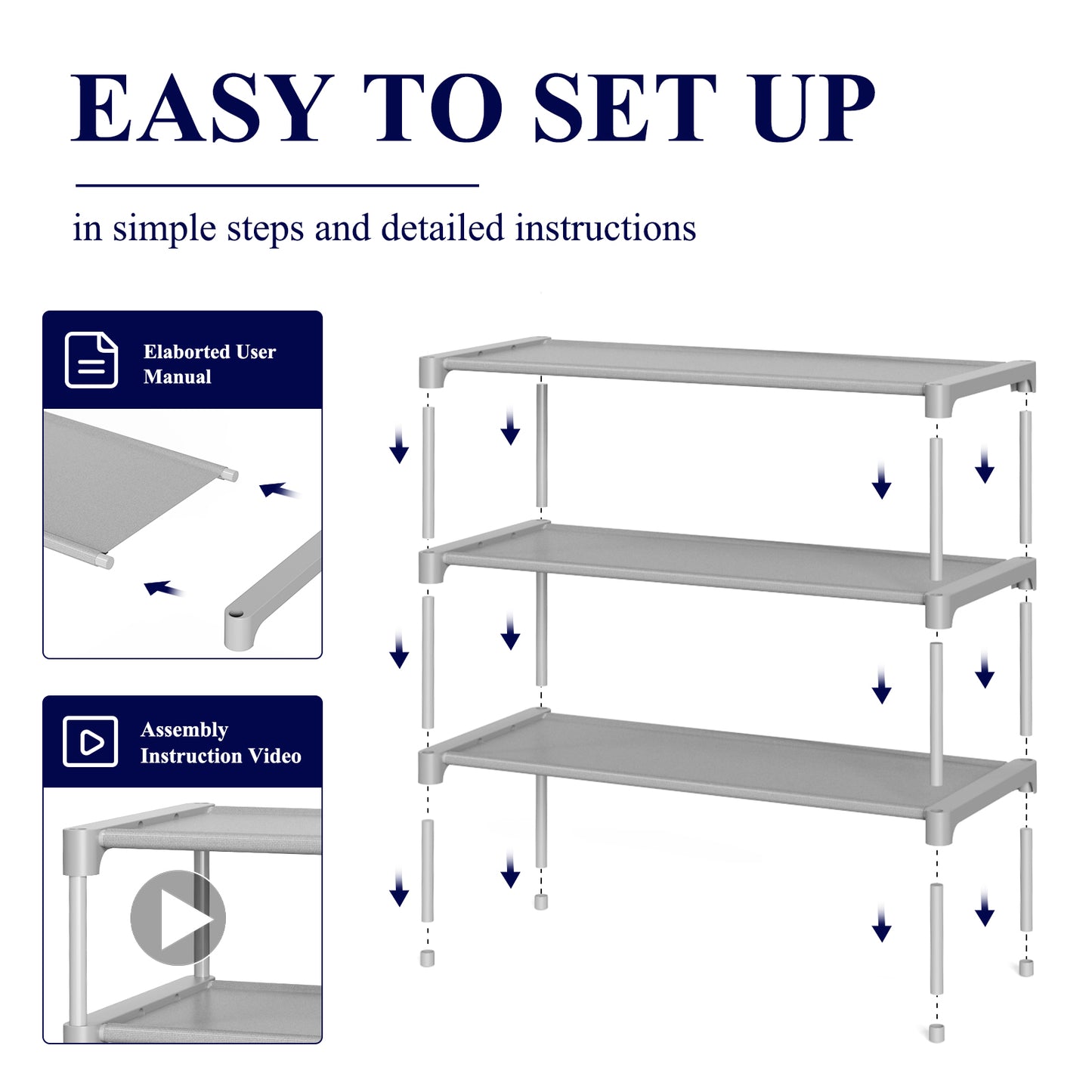 Kitsure Shoe Rack - Premium Non-Woven Shoe Rack Shelf