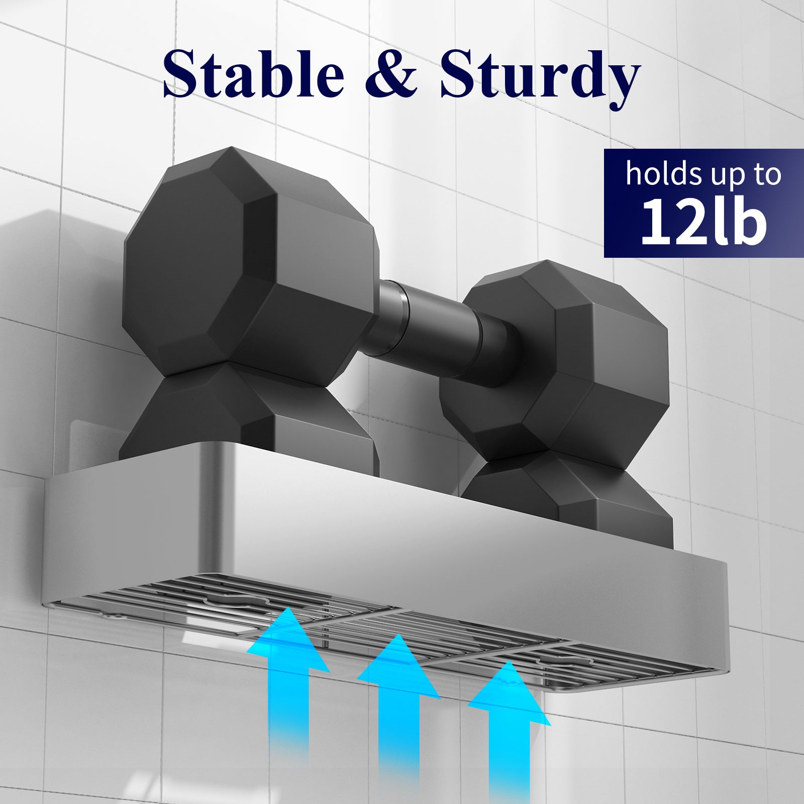 Kitsure Shower Caddy 2 Pack - Rustproof Self-Adhesive Shower Shelves with  Large Capacity, Drill-Fre - Bath Caddies