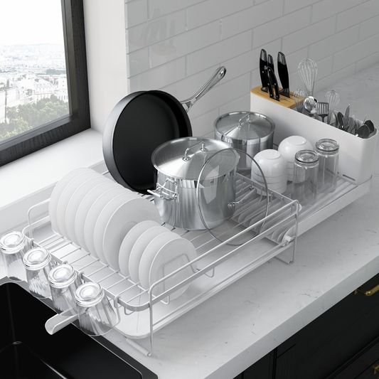 Kitsure Large Dish Drying Rack - Extendable Dish Rack