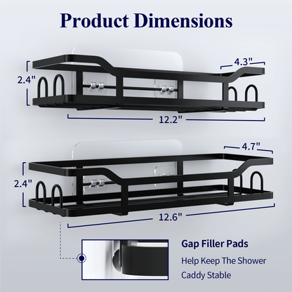 Kitsure Shower Caddy - 2 Pack, No Drilling Shower Organizer