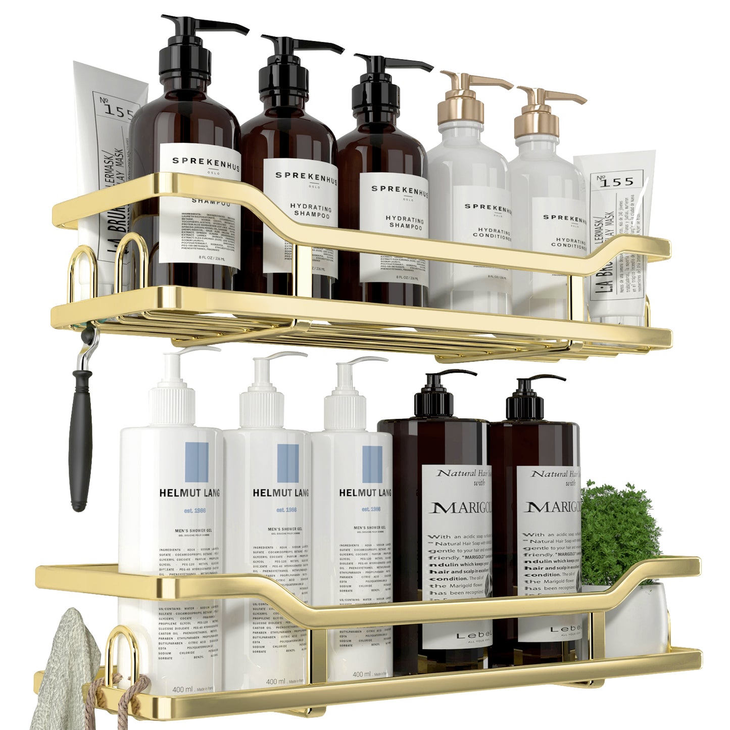 Kitsure Shower Caddy - 2 Pack, No Drilling Shower Organizer