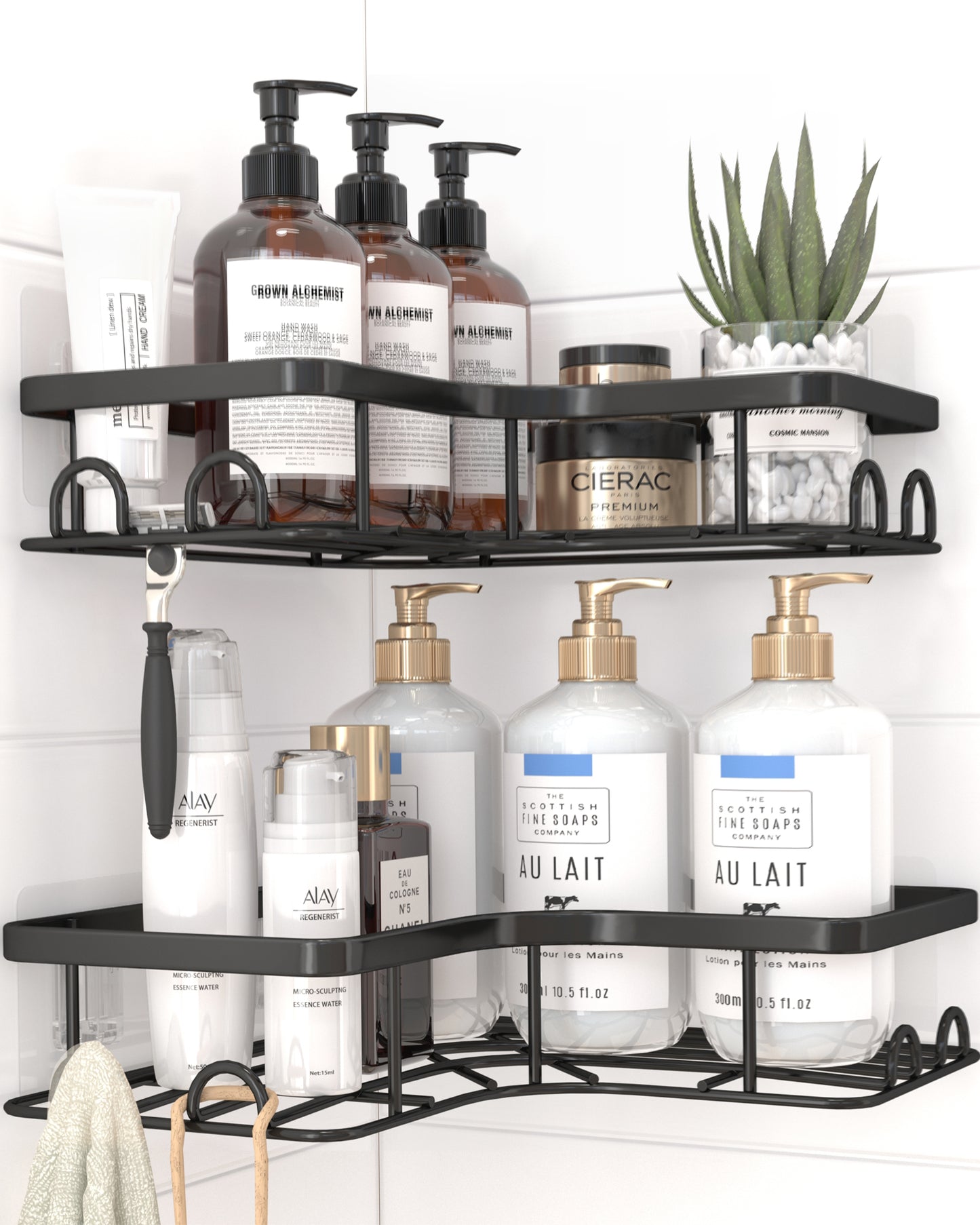 Corner Shower Caddy - 2 Pack, Adhesive Shower Organizers