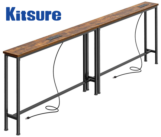 Kitsure Console Table, Narrow Entryway Table, Thin Sofa Table, Side Table, Display Table for Hallway, Bedroom, Living Room, Foyer