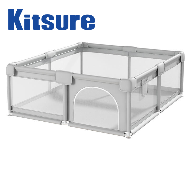 Kitsure Playpens for Babies, Play Pen, Toddlers with Gate and Breathable Mesh, for Indoor & Outdoor
