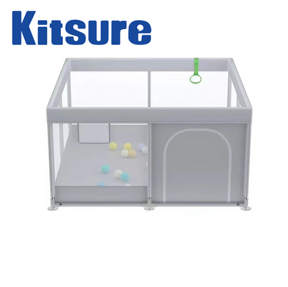 Kitsure Playpens for Babies, Play Pen, Toddlers with Gate and Breathable Mesh, for Indoor & Outdoor