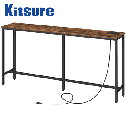 Kitsure Console Table, Narrow Entryway Table, Thin Sofa Table, Side Table, Display Table for Hallway, Bedroom, Living Room, Foyer