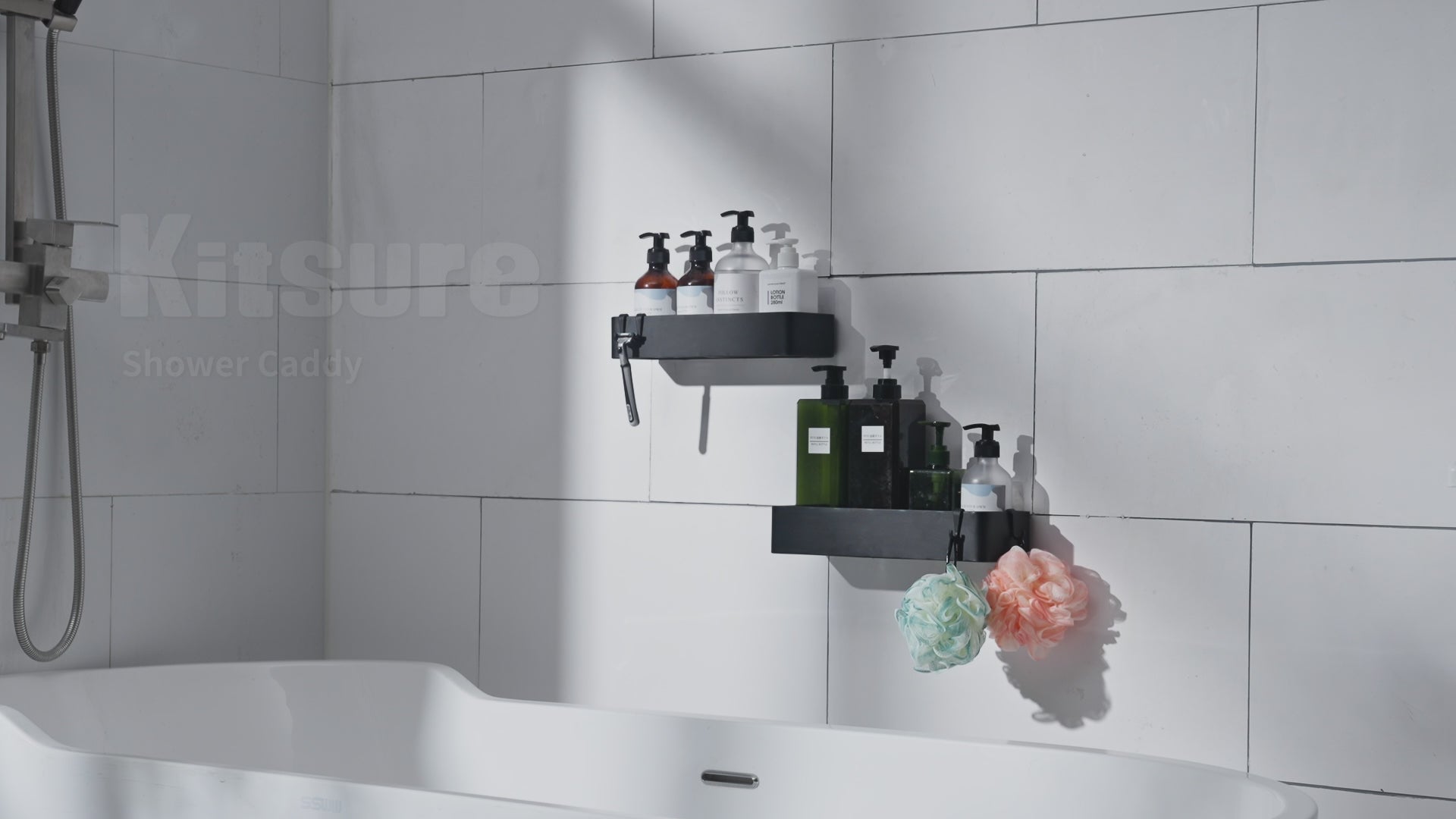Adhesive Shower Caddy Organizer for Bathroom - Tile Shower Shelf