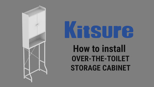 Kitsure Over-The-Toilet Storage Cabinet - 3-Tier Bathroom Organizers and Storage Solution with Adjustable Shelf & Bottom Bar, Anti-Tip Bathroom Storage Cabinet, 22.2" x 7.9" x 68.1", White
