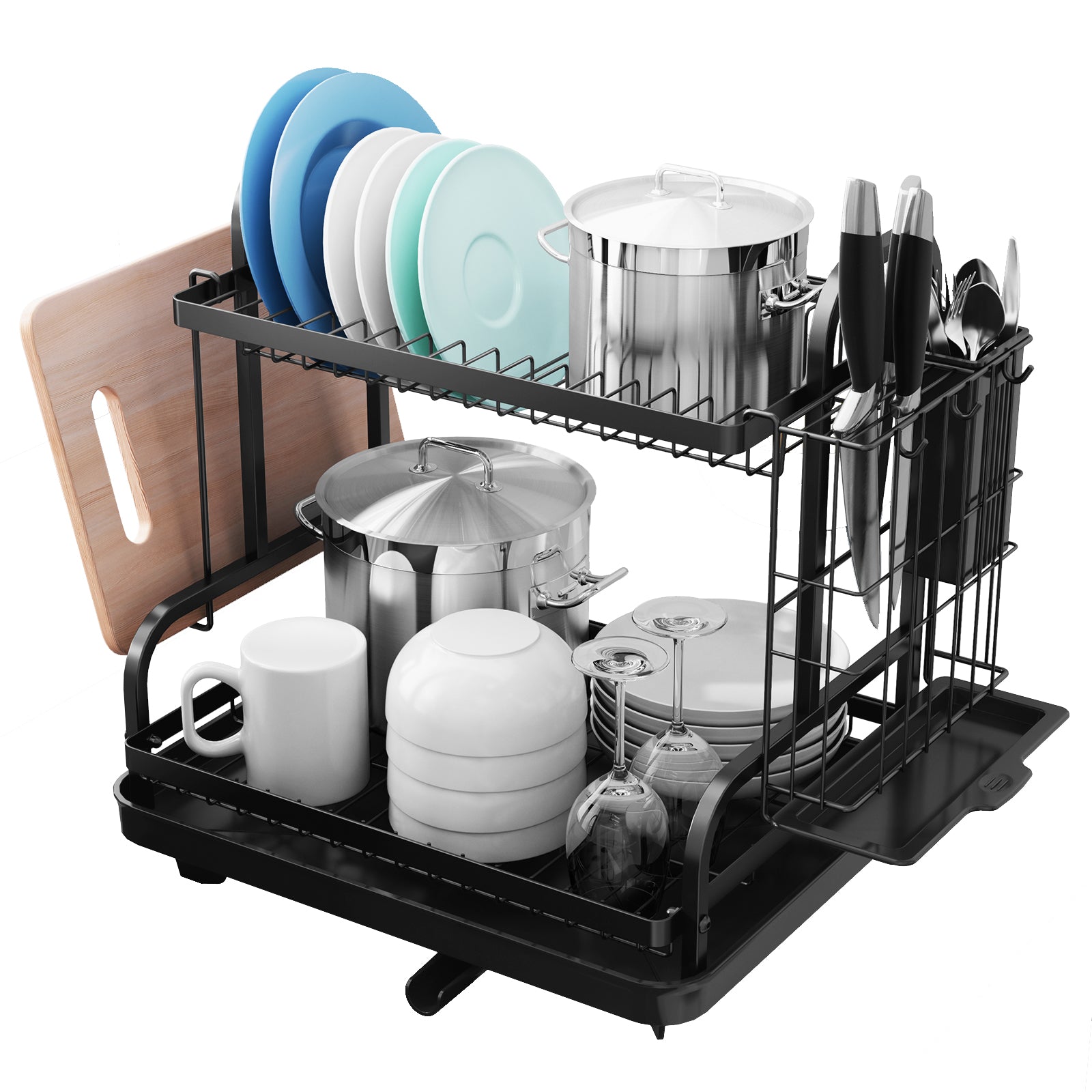 Kitsure Kitchen Dish Drying Rack - Extendable Dish Rack w/Large Capacity,  Dish Rack for Kitchen Counter, Multipurpose Dish Drainer w/Detachable