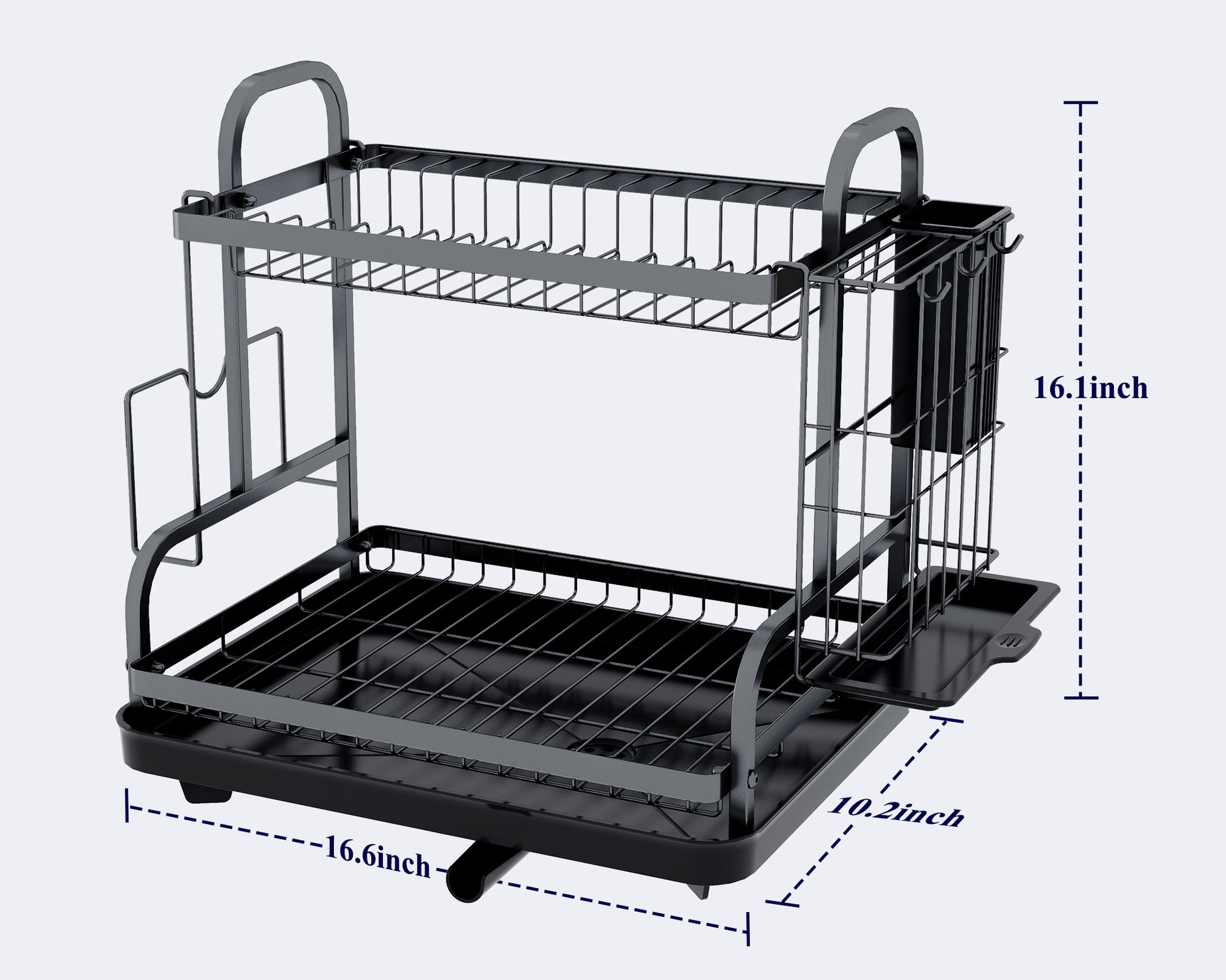 Kitsure Dish Drying Rack - Adjustable & Space-Saving Dish Rack (25.5-3